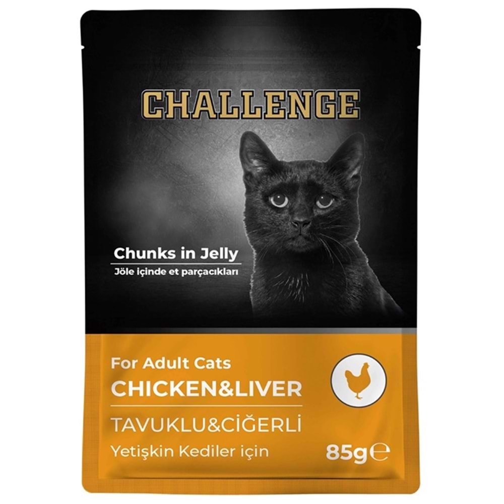 Challenge Pouch Adult Tavuklu Ciğerli Yetişkin Kedi Yaş Maması 85 Gr