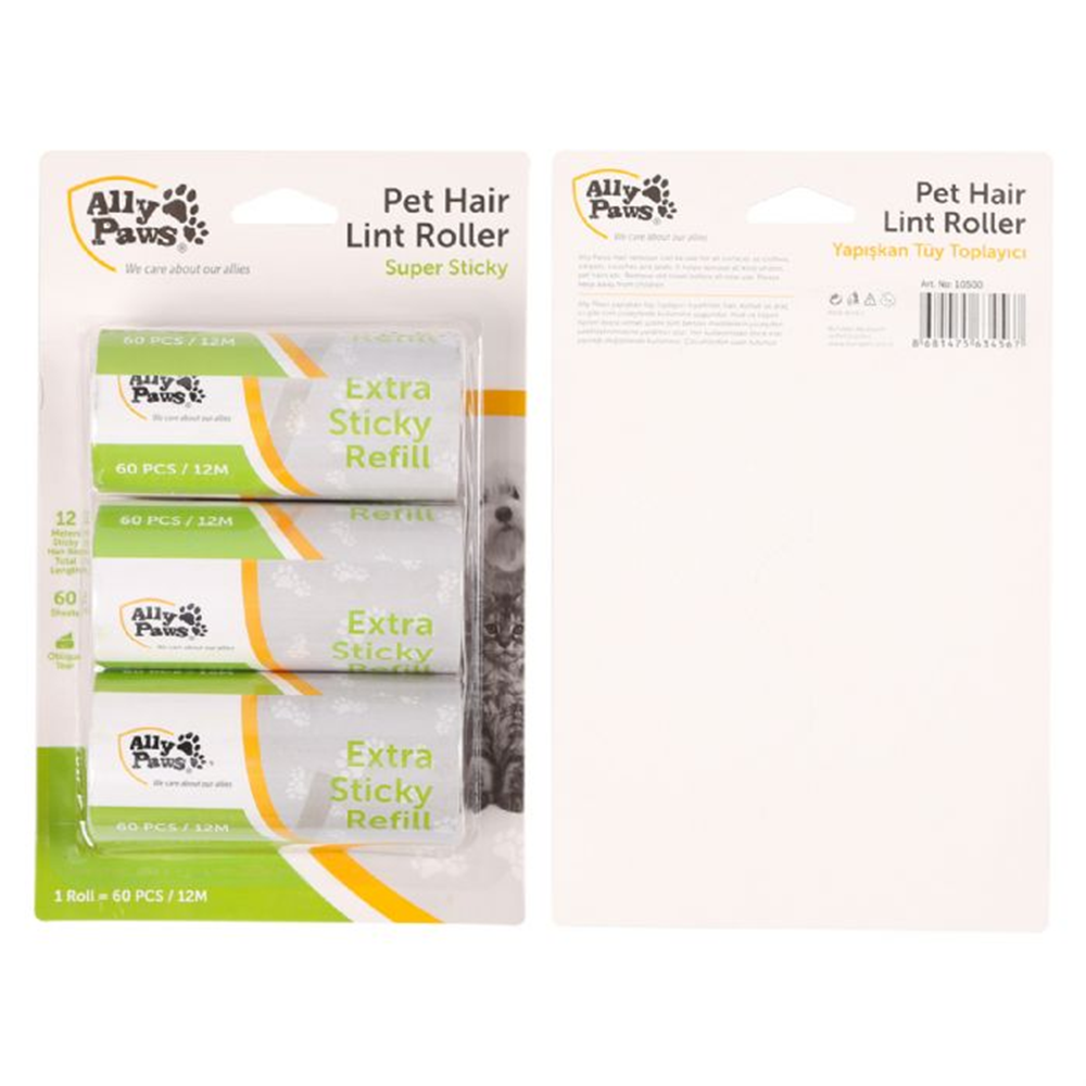 Ally Paws 3'lü Yedek Tüy Toplama Rulosu