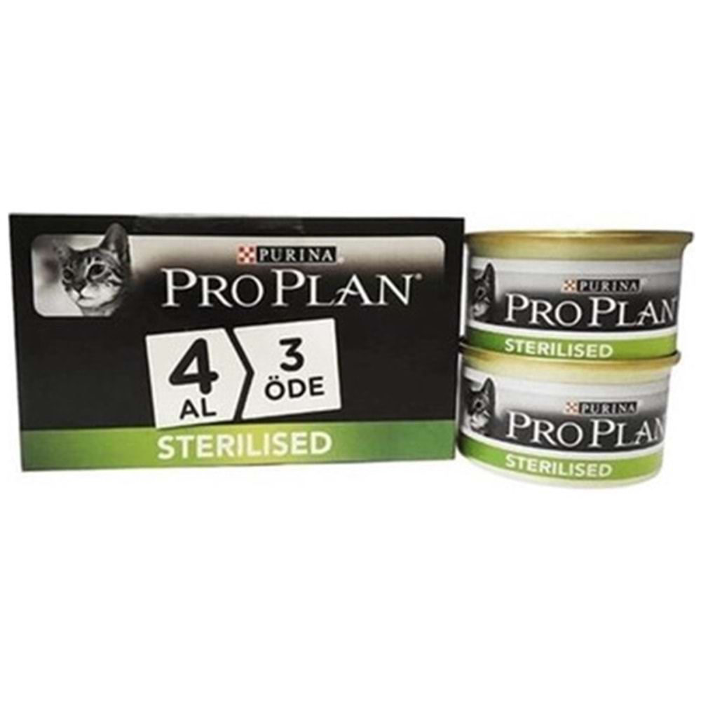 4 Al 3 Öde Pro Plan Sterilised Salmon Somonlu Kısırlaştırılmış Kedi Konservesi 85 Gr