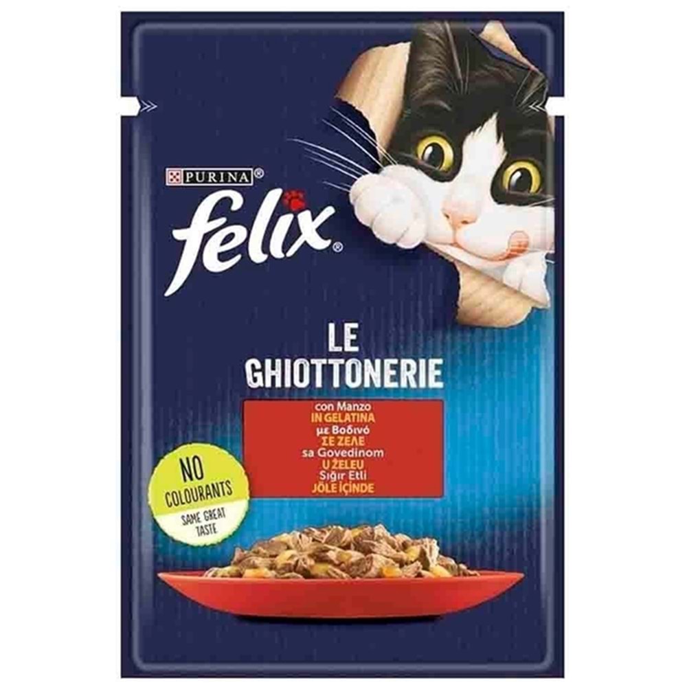 Felix Pouch Adult Sığır Etli Yetişkin Kedi Yaş Maması 85 Gr