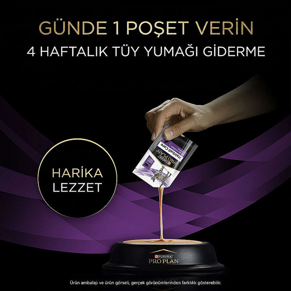 Pro Plan Pouch Hairball Care Tüy Yumağı Kontrolü Kümes Hayvanlı Kedi Yaş Maması 7x35 Gr