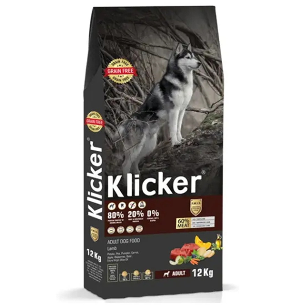Klicker Adult Dog Food With Lamb Rice Kuzulu Yetişkin Köpek Maması 12 Kg