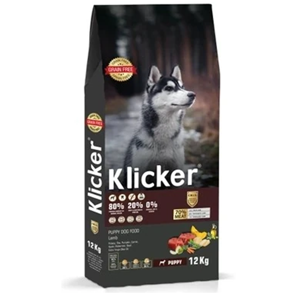 Klicker Puppy Dog Food With Lamb Kuzulu Yavru Köpek Maması 12 Kg