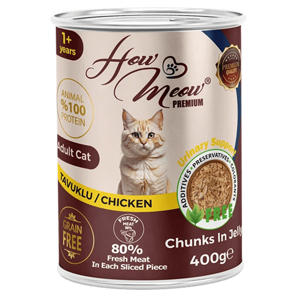 How Meow Adult Chicken Tavuklu Tahılsız Yetişkin Kedi Konservesi 400 Gr
