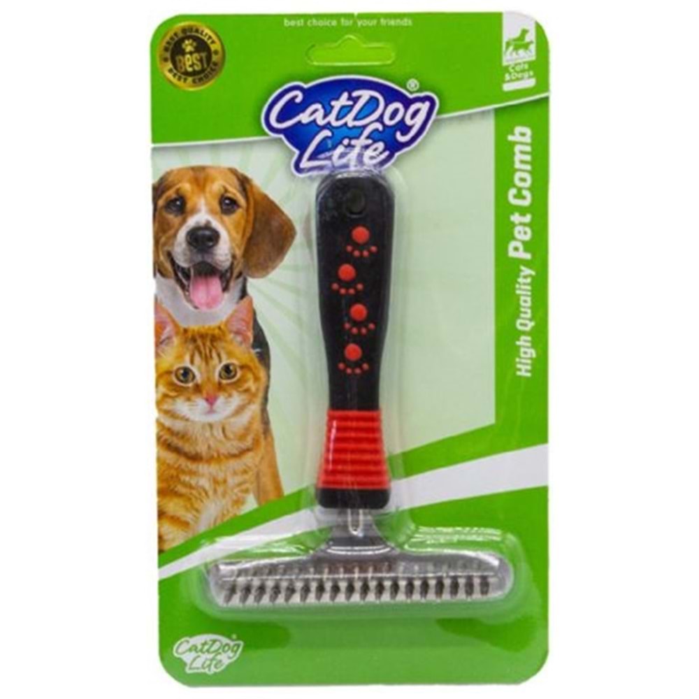 CatDog Life Kedi ve Köpekler İçin Çift Sıralı Tırmık Tarak 11x16 Cm