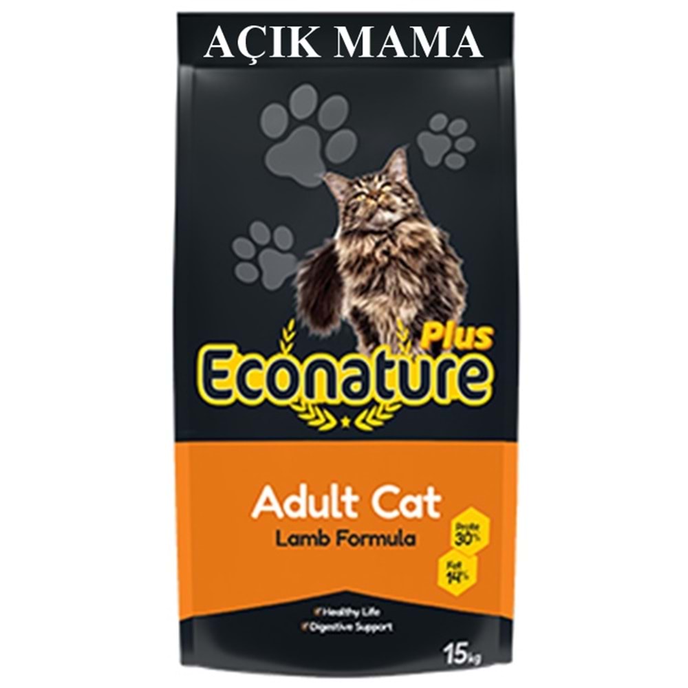 Econature Plus Adult Cat Lamb Formula Kuzu Etli Yetişkin Açık Kedi Maması 1 Kg