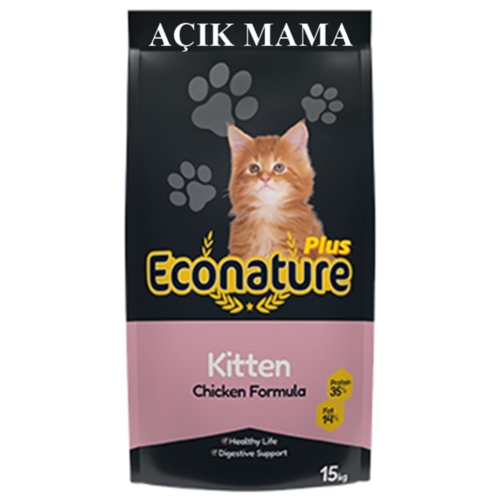 Econature Plus Kitten Food Chicken Formula Tavuklu Yavru Açık Kedi Maması 500 Gr