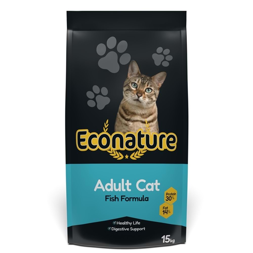 Econature Plus Adult Cat Fish Formula Balıklı Yetişkin Kedi Maması (15 Kg)