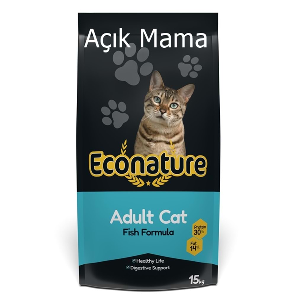 Econature Plus Adult Cat Fish Formula Balıklı Yetişkin Açık Kedi Maması (390 Gr)