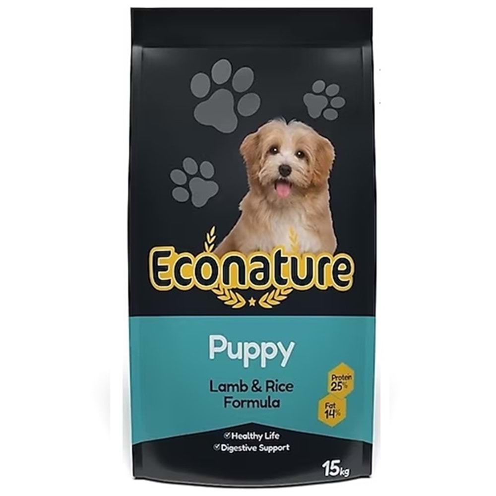 Econature Puppy Lamb & Rice Formula Kuzu Etli ve Pirinçli Yavru Köpek Maması 15 Kg