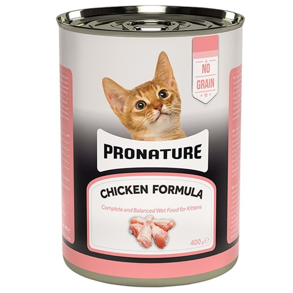 Pronature Kitten Chicken Formula Tavuk Etli Püre Yavru Kedi Konservesi 400 Gr