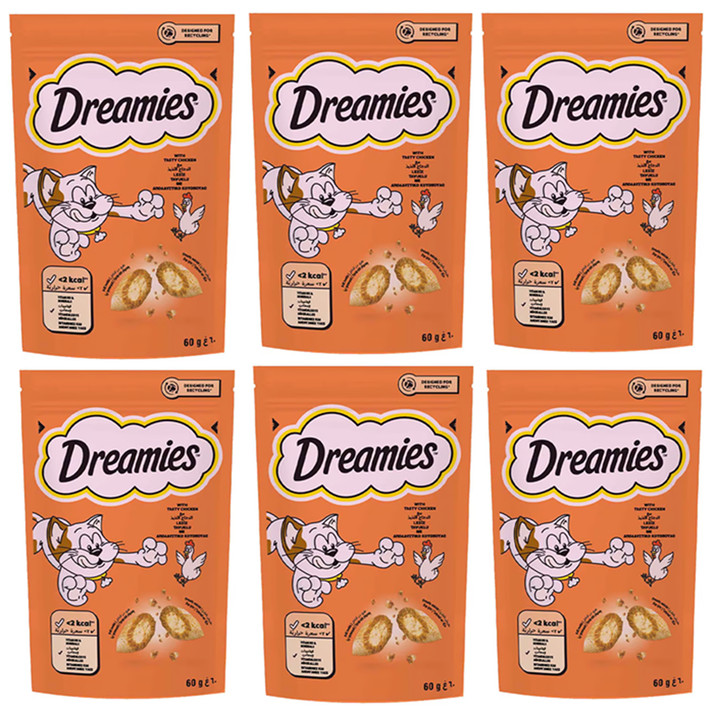 Dreamies With Tasty Chicken Leziz Tavuklu Kedi Ödül Maması 6x60 Gr