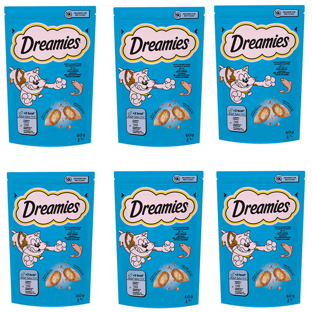 Dreamies With Scrumptious Salmon Flavour Somonlu Kedi Ödül Maması 6x60 Gr