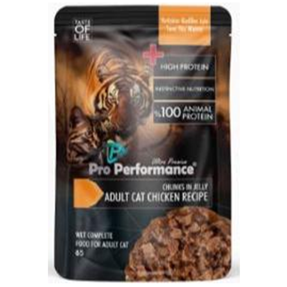Pro Performance Pouch Adult Chicken Recipe Chunk In Jelly Tavuklu Yetişkin Kedi Yaş Maması 85 Gr