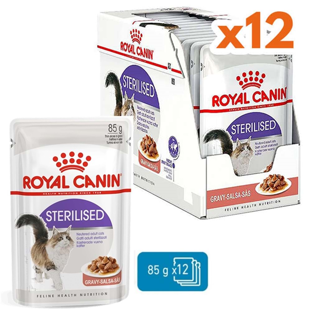 Royal Canin Pouch Sterilised Gravy Soslu Kısırlaştırılmış Kedi Yaş Maması 12x85 Gr