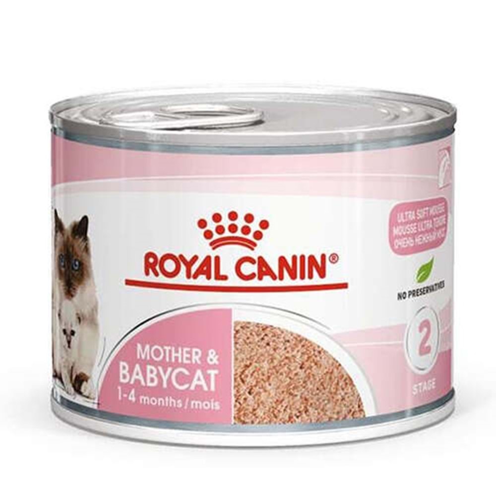 Royal Canin Mother & Babycat Mousse Anne ve Yavru Kedi Konservesi 195 Gr