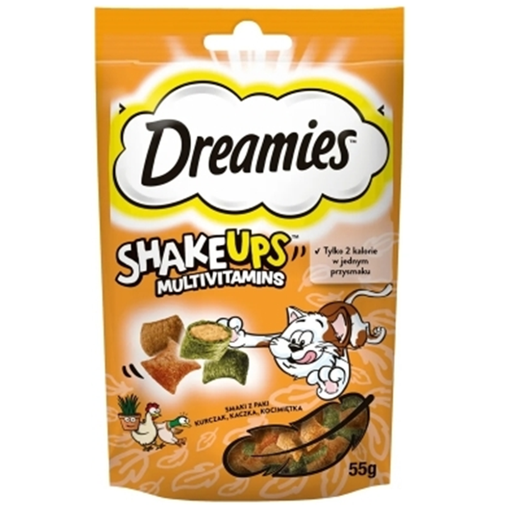 Dreamies ShakeUps With Multivitamins Rockin Roost Tavuk, Kedi Nanesi ve Ördekli Kedi Ödül Maması 55 Gr