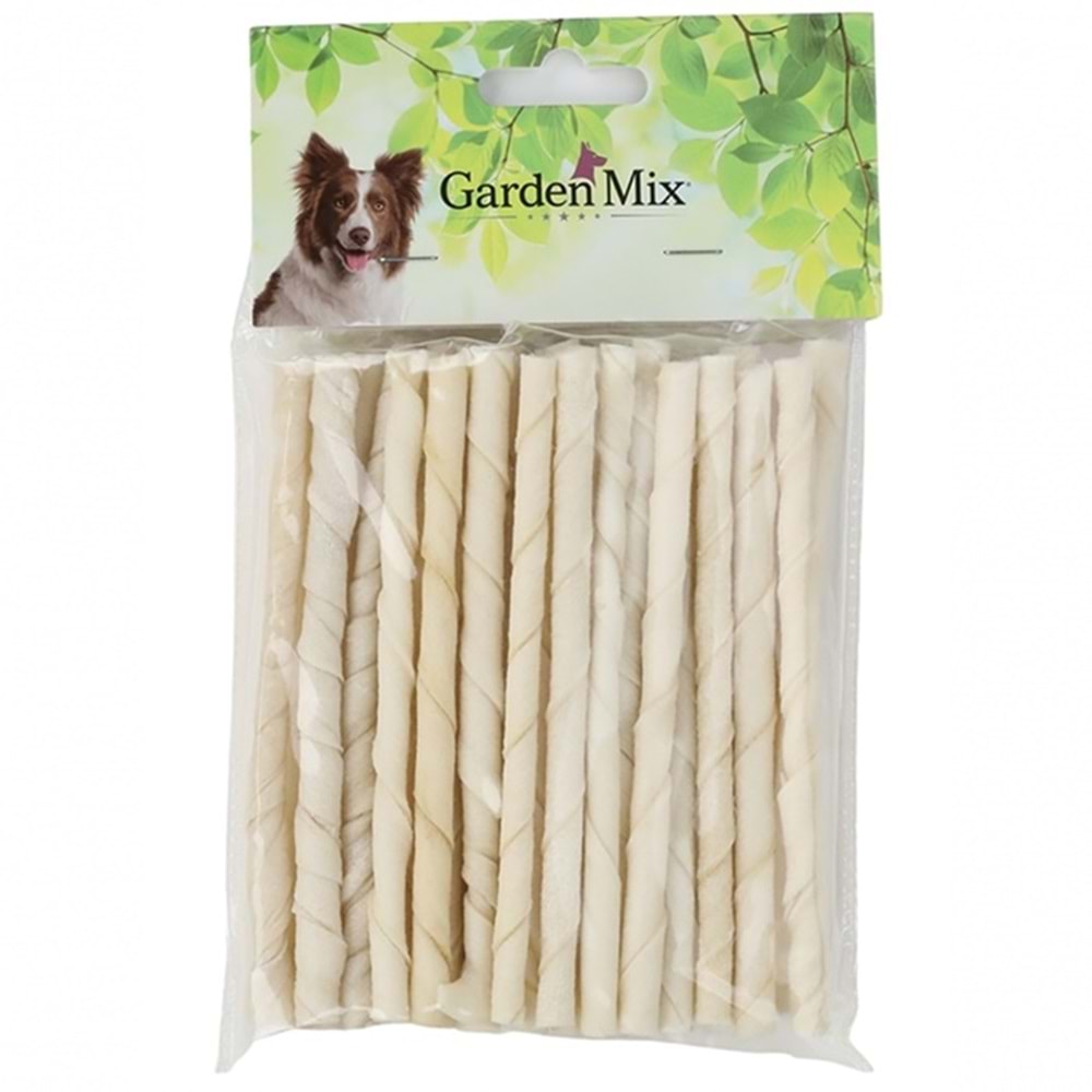 Gardenmix 30'lu Sütlü Burgu Köpek Ödül Çubuğu - 5”