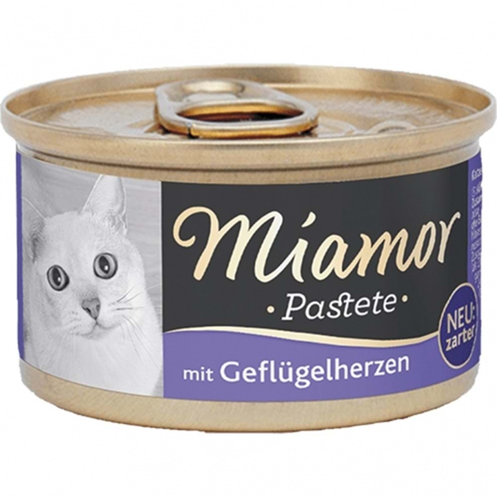 Miamor Adult Pastete mit Geflügelherzen Yürekli Yetişkin Kedi Konservesi 85 Gr