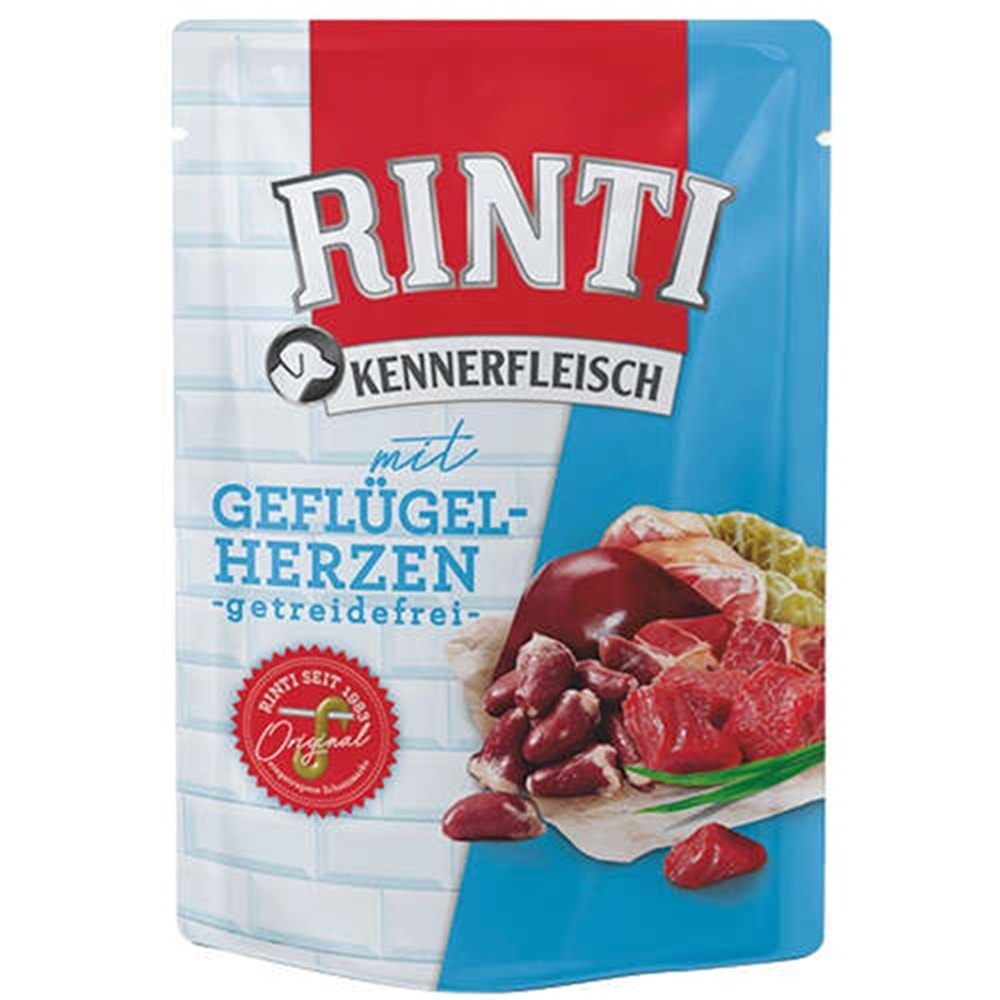 Rinti Pouch Adult Tavuk Yürekli Yetişkin Köpek Yaş Maması 400 Gr
