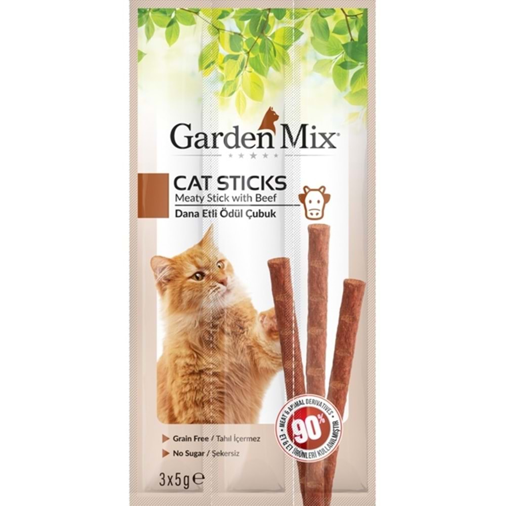 Gardenmix Cat Sticks Dana Etli Kedi Ödülü (3x5 Gr)
