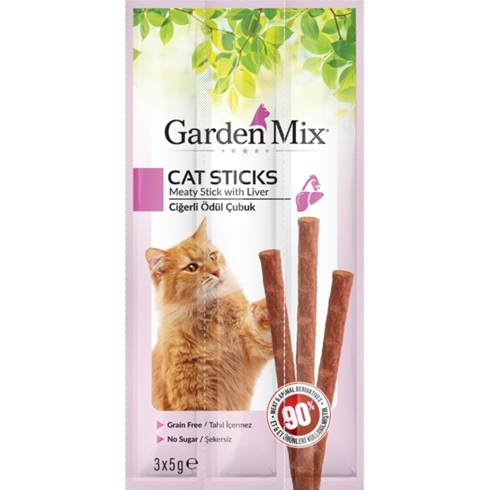 Gardenmix Cat Sticks Ciğerli Kedi Ödülü 3x5 Gr