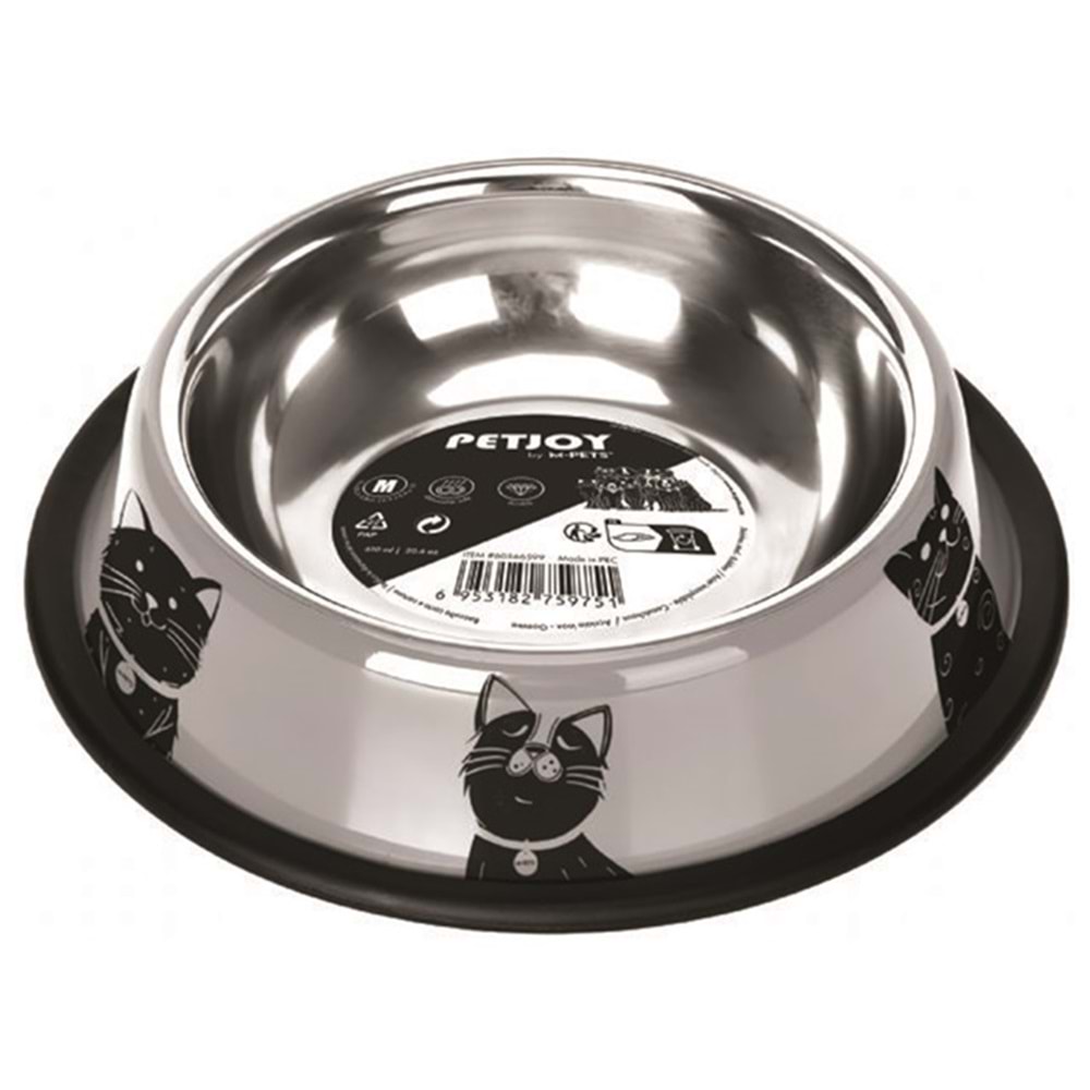 Petjoy Catfamily Çelik Kedi Mama ve Su Kabı 610 Ml