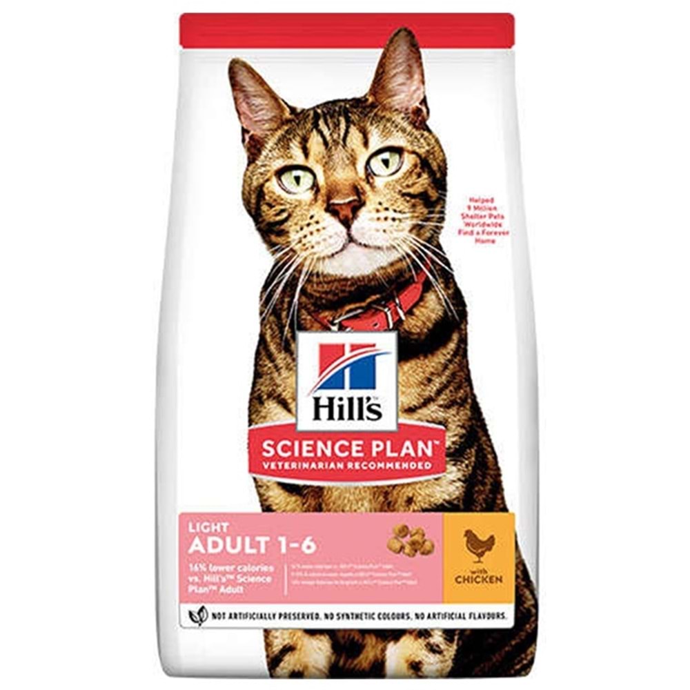 Hills Light Adult 1-6 With Chicken Tavuk Etli Düşük Kalorili Yetişkin Kedi Maması 3 Kg