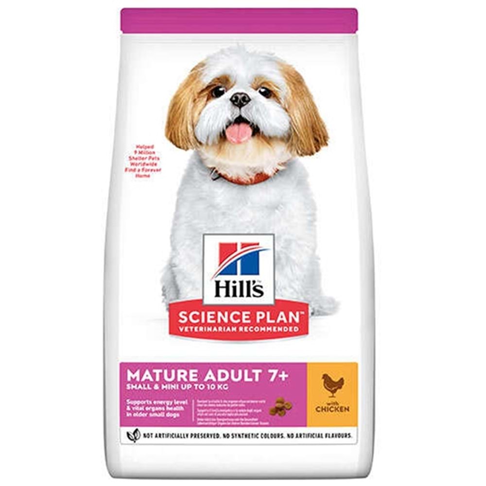 Hills Mature Adult 7+ With Chicken Small & Mini Tavuk Etli Yaşlı Köpek Maması 1,5 Kg