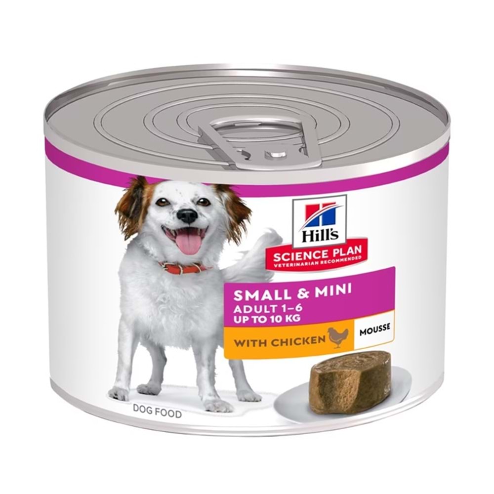 Hills Adult 1-6 With Chicken Mousse Small & Mini Tavuk Etli Küçük Irk Ezme Yetişkin Köpek Konservesi 200 Gr