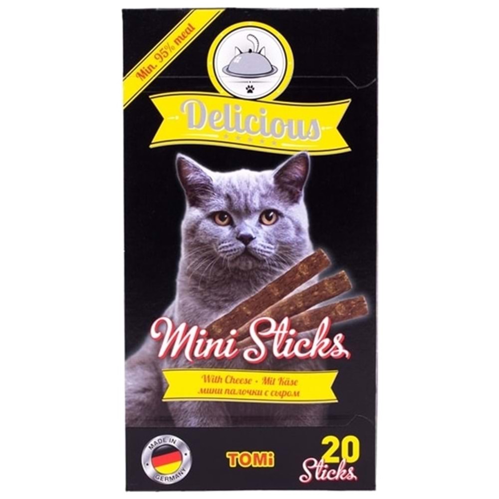Tomi Delicious Mini Sticks With Cheese Peynirli Kedi Ödül Çubuğu 20x2 Gr
