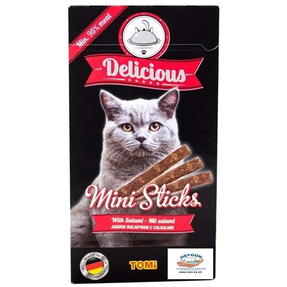 Tomi Delicious Mini Sticks Salamlı Kedi Ödül Çubuğu 2 Gr
