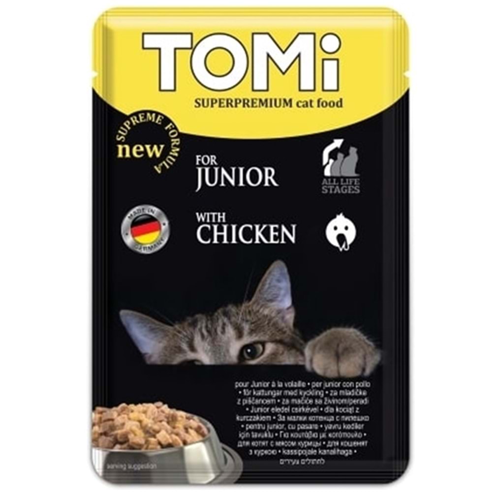 Tomi Pouch Junior With Chicken Tavuk Etli Yavru Kedi Yaş Maması 100 Gr