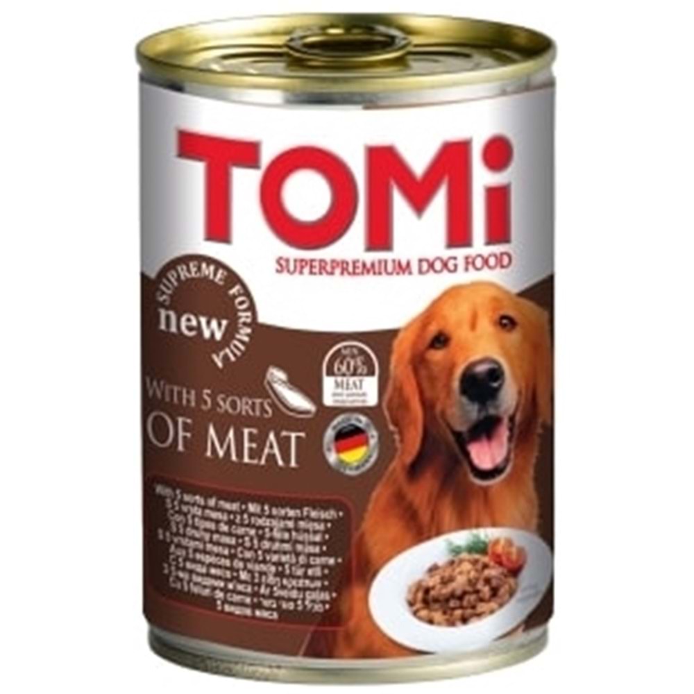 Tomi Adult With 5 Sorts Of Meat Gurme Yetişkin Köpek Konservesi 400 Gr