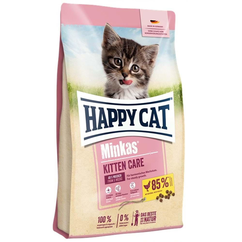 Happy Cat Minkas Kitten Care Geflügel Kümes Hayvanlı Yavru Kedi Maması (0,5 Kg)