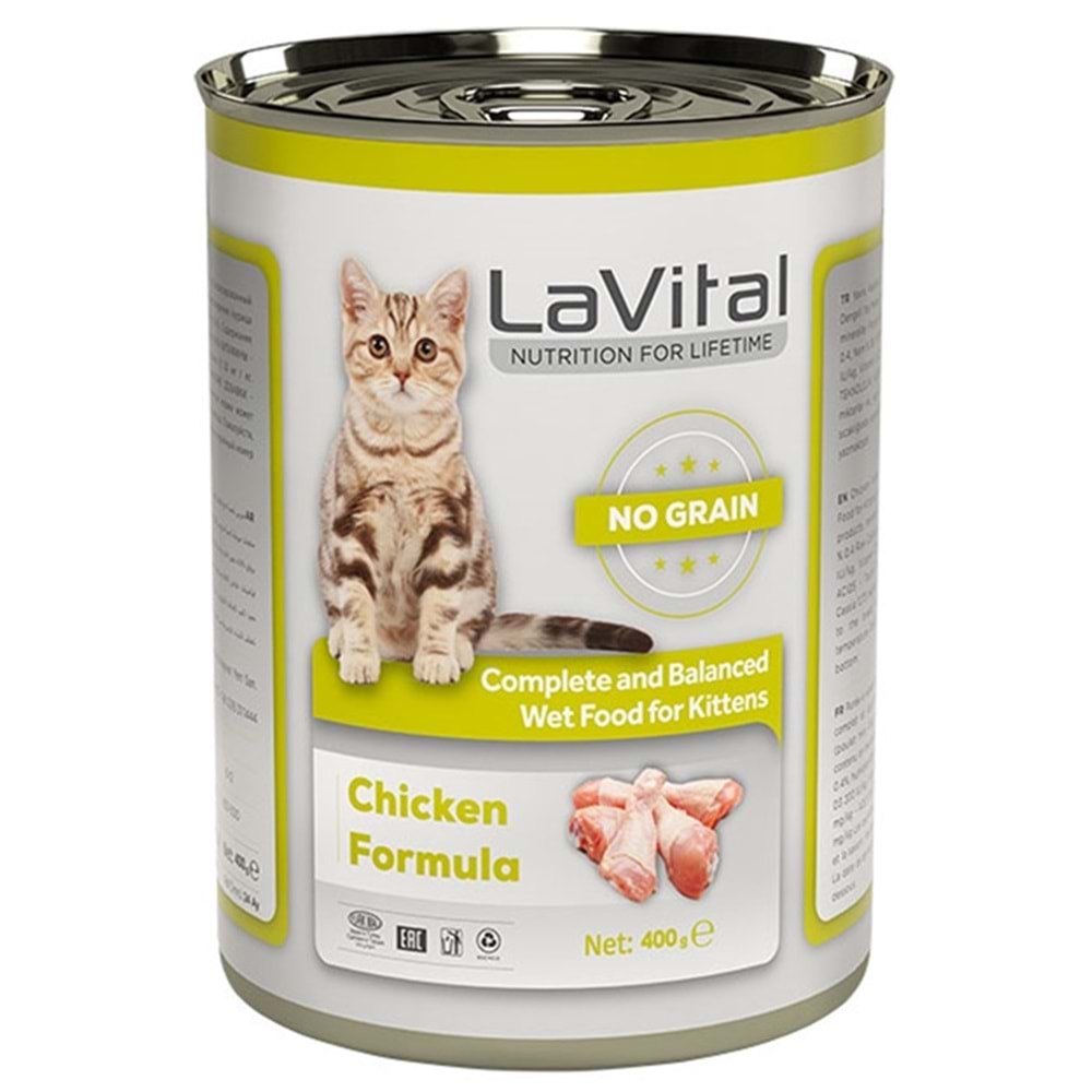 LaVital Kitten Chicken Formula Tavuk Etli Püre Yavru Kedi Konservesi 400 Gr