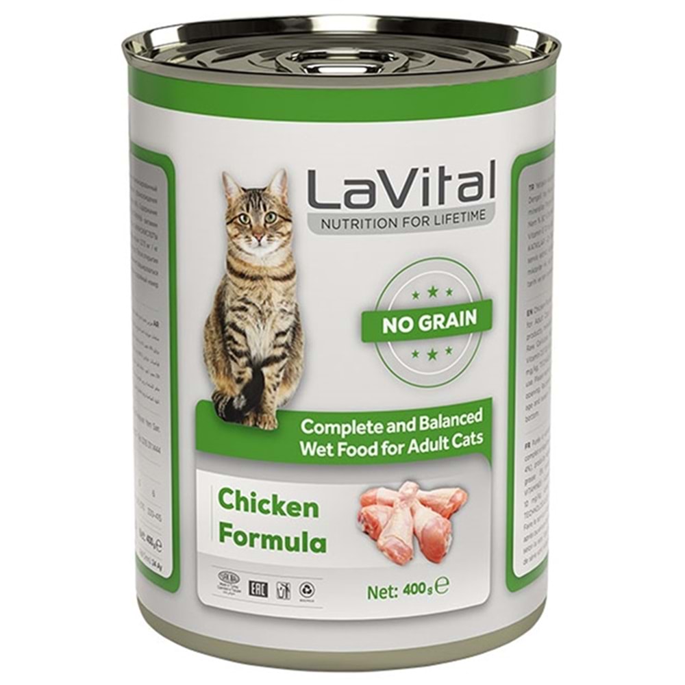 LaVital Adult Chicken Formula Tavuk Etli Püre Yetişkin Kedi Konservesi 400 Gr