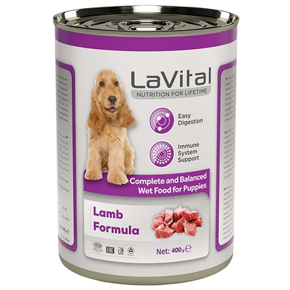 LaVital Puppy Lamb Formula Kuzu Etli Püre Yavru Köpek Konservesi 400 Gr