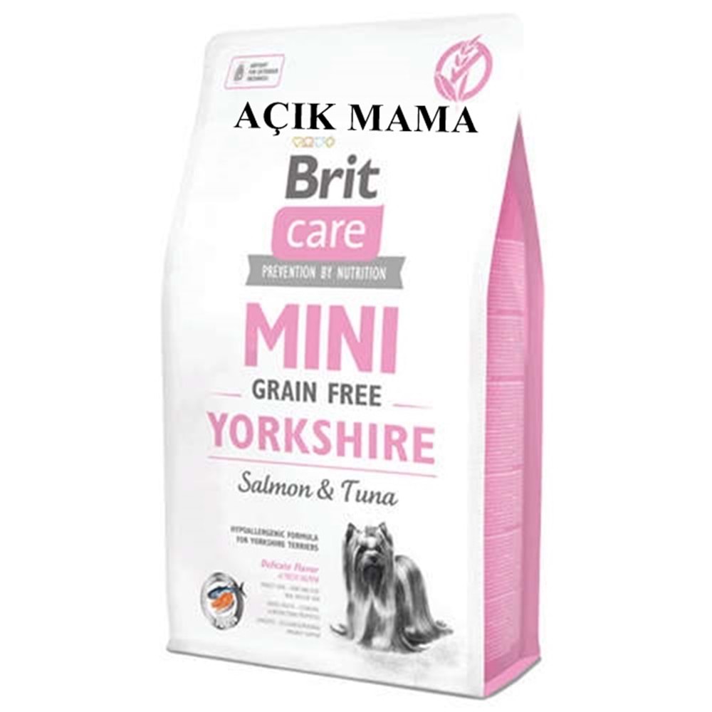 Brit Care Mini Yorkshire Somon ve Ton Balıklı Tahılsız Mini Irk Yetişkin Açık Köpek Maması 1 Kg