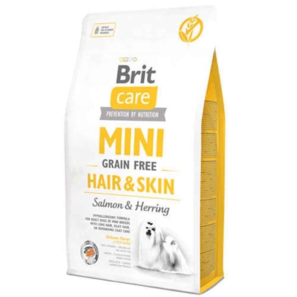 Brit Care Mini Hair & Skin Fresh Salmon & Herring Grain Free Taze Somon ve Ringa Balıklı Tahılsız Mini Irk Yetişkin Köpek Maması 7 Kg