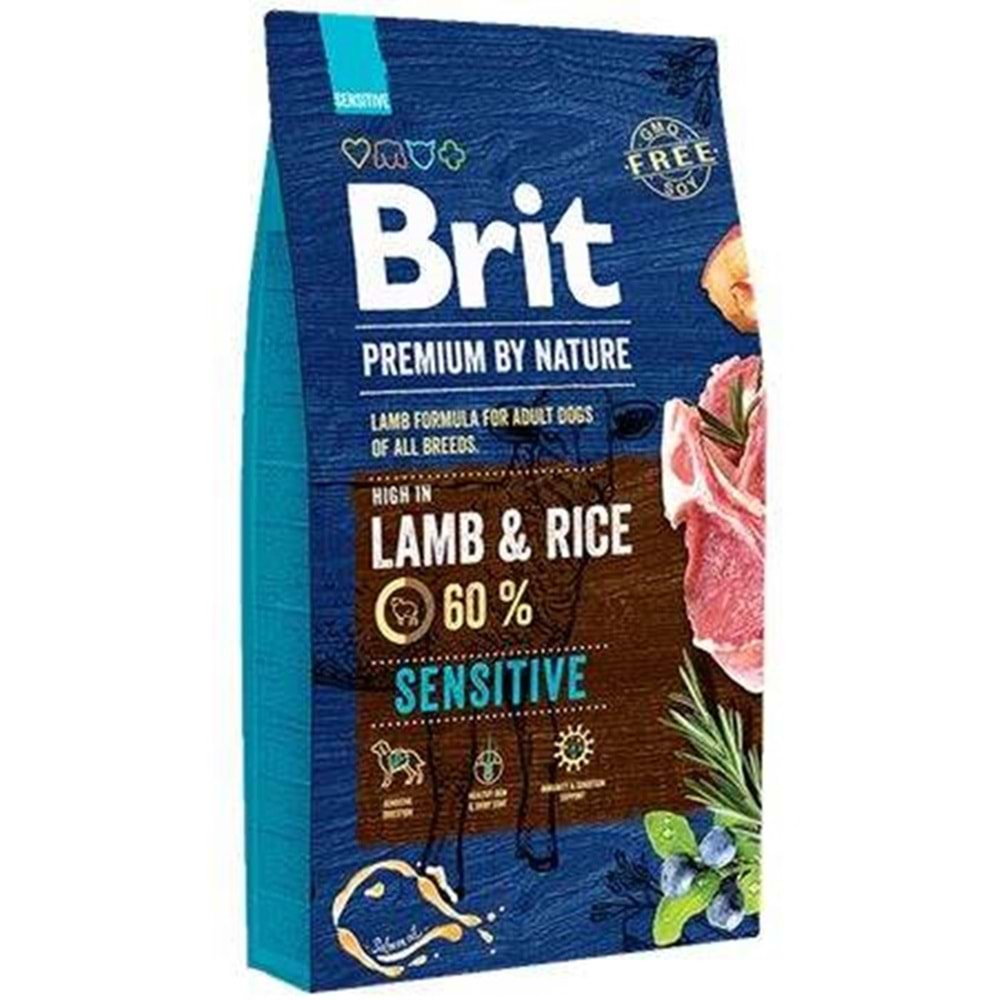 Brit Premium By Nature Sensitive Kuzu Etli ve Pirinçli Hassas Köpek Maması 15 Kg