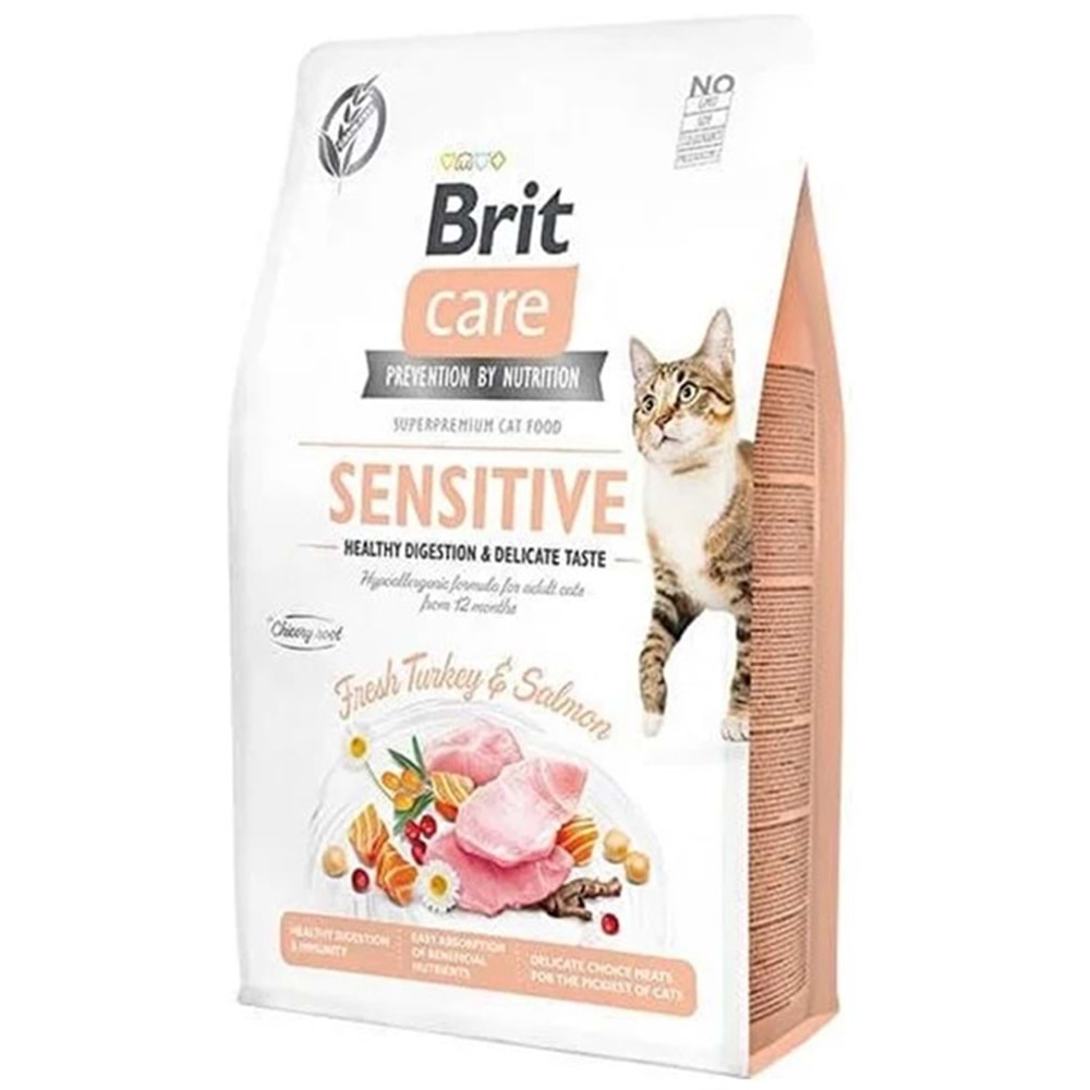 Brit Care Sensitive Fresh Turkey Salmon Taze Hindi Etli ve Somonlu Tahılsız Kedi Maması 2 Kg