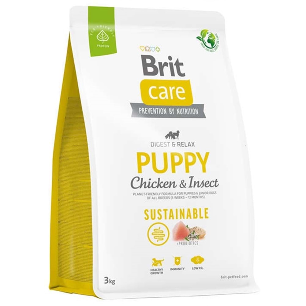 Brit Care Sustainable Puppy Chicken Insect Tavuk ve Larvalı Yavru Köpek Maması (3 Kg)