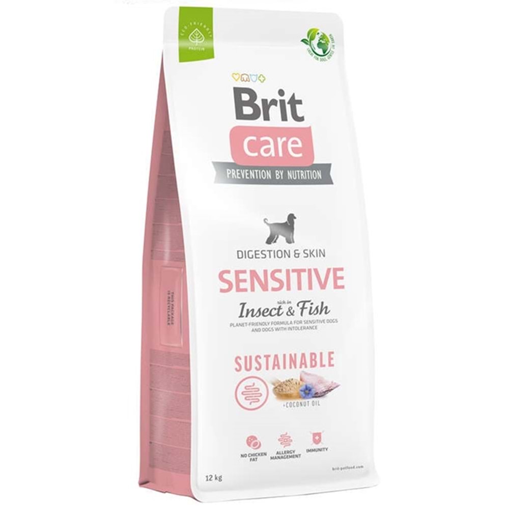 Brit Care Sustainable Sensitive İnsect Fish Balık ve Larvalı Köpek Maması 12 Kg