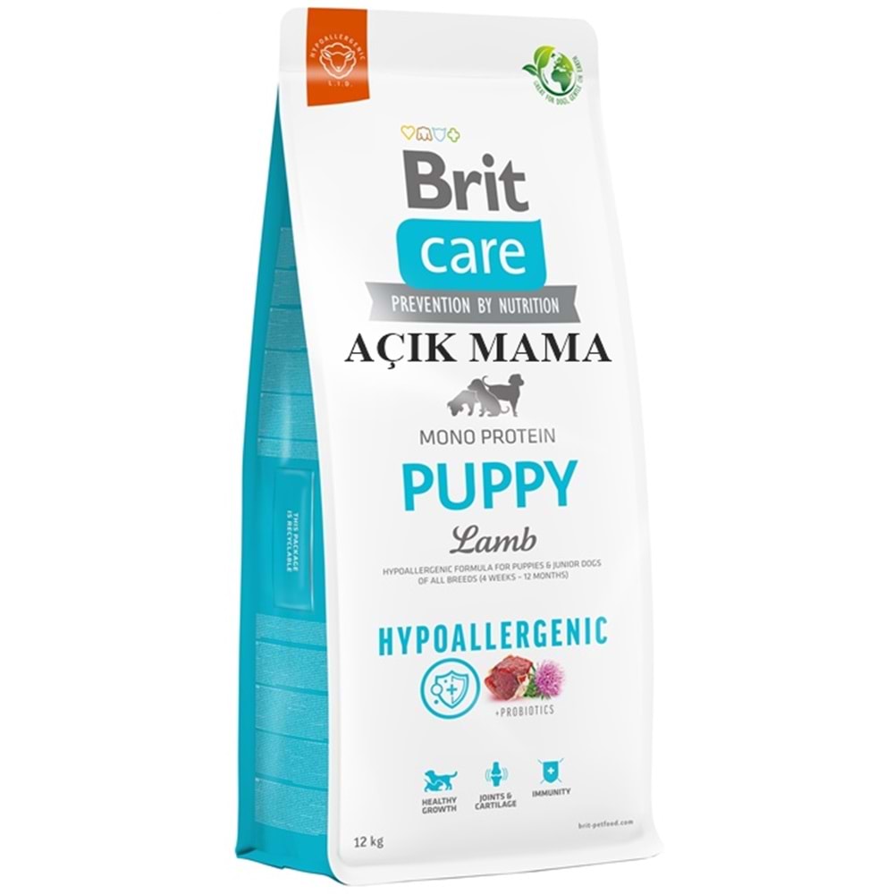 Brit Care Hypo Puppy Lamb Kuzu Etli ve Pirinçli Yavru Açık Köpek Maması 1 Kg