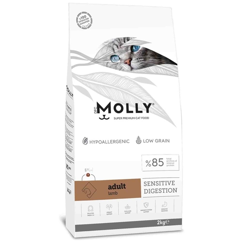 Molly Adult Sensitive Digestion Lamb Kuzu Etli Tahılsız Yetişkin Kedi Yetişkin Maması 2 Kg
