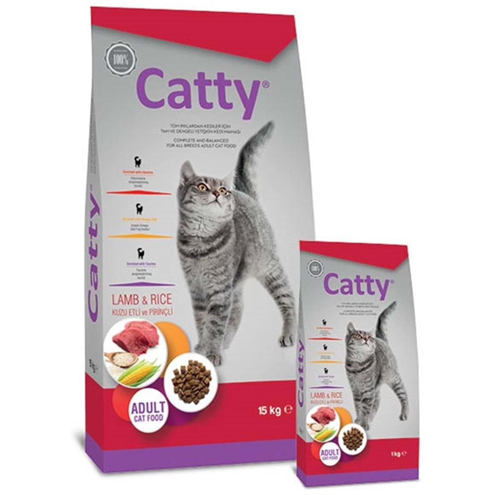 Catty Adult Lamb & Rice Kuzu Etli ve Pirinçli Yetişkin Kedi Maması 1 Kg