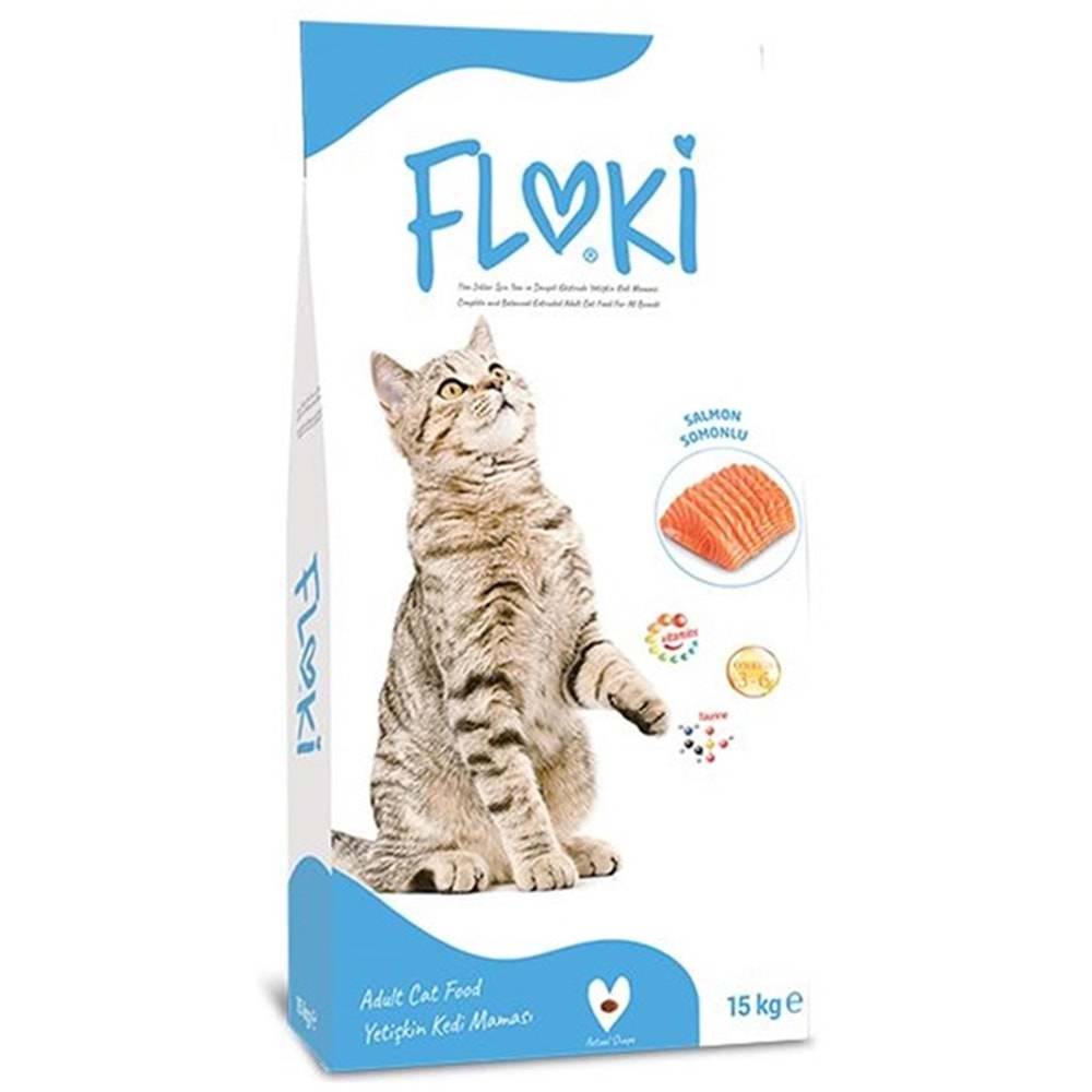Floki Adult Salmon Somonlu Yetişkin Kedi Maması 15+1 Kg