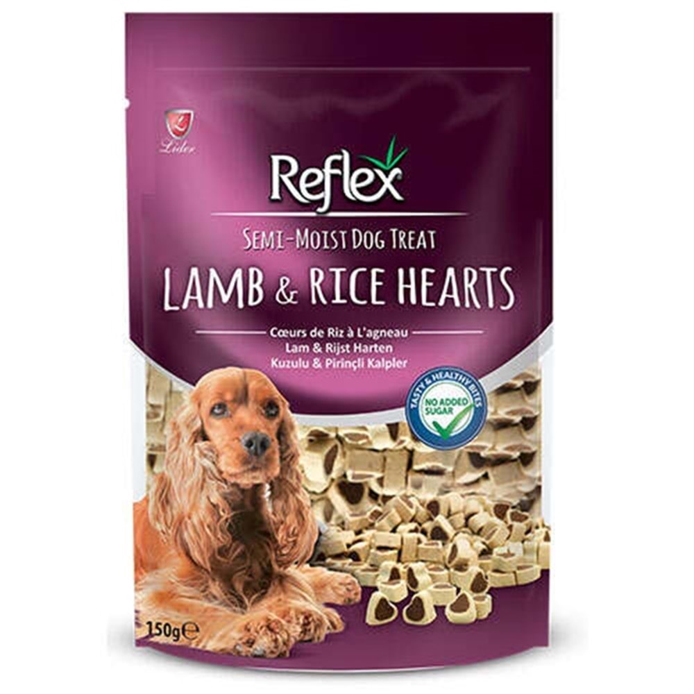 Reflex Semi-Moist Dog Treat Lamb & Rice Hearts Kuzulu & Pirinçli Kalpler Küçük Irk Köpek Ödülü 150 Gr