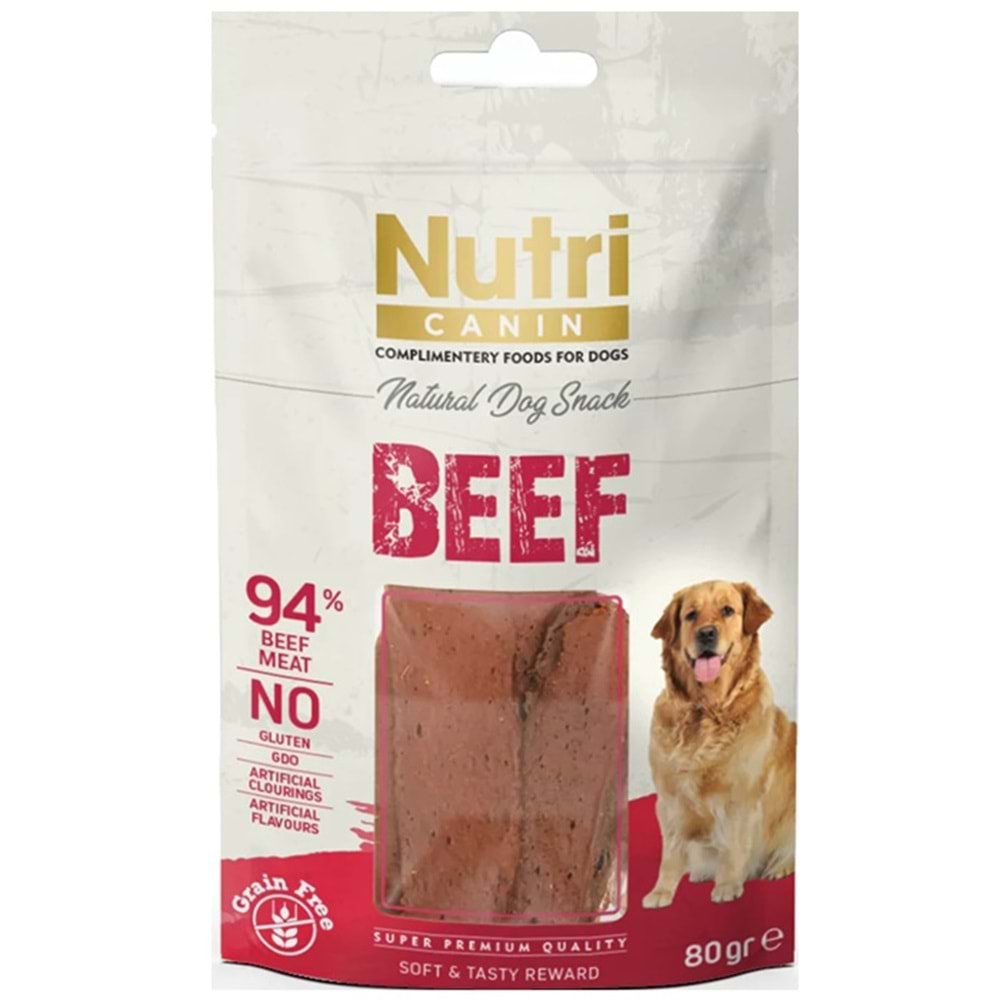 Nutri Canin Snack Beef Sığır Etli Tahılsız Köpek Ödülü 80 Gr